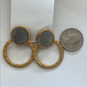 Vintage Gold and Silver Coin Drop Earrings